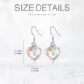 TOUPOP Sterling Silver Rose Heart Butterfly Initial V Letter Drop Dangle Earrings-0-5