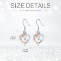 TOUPOP 925 Sterling Silver Rose Heart Butterfly Earrings Jewelry Gifts-0-5
