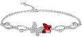 wholesale  Sterling Silver Crystal Butterfly Bracelet for Women Teens -0-6