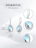 wholesale 925 Sterling Silver Moonstone Fairy and Cat Drop Earrings Fantasy s for Women-0-4