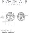 wholesale 925 Sterling Silver Celtic Knot Tree of Life Heart Stud Earrings - Irish  for Women-0-2