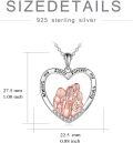 wholesale 925 Sterling Silver Heart-Shaped Pendant Necklace with Three Sisters Design and Crystals-0-11