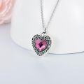 wholesale Sterling Silver Flower Urn Necklace for Ashes Memorial Keepsake Heart Jewelry-0-18