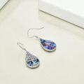 wholesale 925 Sterling Silver Abalone Shell Celtic Tree Of Life Teardrop Dangle Earrings-0-3