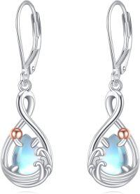 wholesale 925 Sterling Silver Teardrop Moonstone Peridot Black Onyx Rose Quartz Lapis Lazuli Drop Earrings-Teardrop Earrings