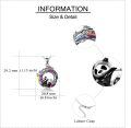 wholesale 925 Sterling Silver Rainbow Crystal Panda on the Moon Pendant Necklace-0-4
