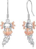 wholesale 925 Sterling Silver Angel with Shell and Wings Dangle Drop Earrings  for Women Girls-0-0