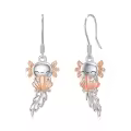 wholesale 925 Sterling Silver Angel with Shell and Wings Dangle Drop Earrings  for Women Girls-0-0