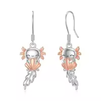 wholesale 925 Sterling Silver Angel with Shell and Wings Dangle Drop Earrings  for Women Girls-Axolotl Earrings