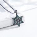wholesale 925 Sterling Silver Peace Sign in Turquoise Star of David Pendant Necklace Judaica Gift for Her-0-1