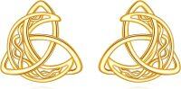 wholesale 14K Gold Solid Celtic Knot Stud Earrings for Women - Irish s-Moon and Celtic Knot Earrings