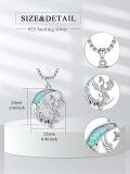 wholesale 925 Sterling Silver Phoenix in Turquoise Crescent Moon Pendant Necklace-0-1