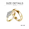 TOUPOP 14k White Gold Plated Moissanite Personalized Wedding Rings Set-0-3