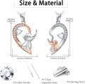 wholesale 925 Sterling Silver Elephant Heart Mother Daughter Necklaces Set with Cubic Zirconia Pendants for Women Girls Gifts-0-2