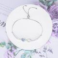 wholesale 925 Sterling Silver Evil Eye Bracelet for Women Men Blue Infinity Charm -0-5