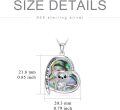 wholesale 925 Sterling Silver Heart Shaped Abalone Shell and Cubic Zirconia Chihuahua Pendant Necklace for Women Dog Lovers-0-2