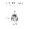 wholesale 925 Sterling Silver I Love You Forever Chihuahua Abalone Heart Pendant Necklace With Cubic Zirconia-0-2
