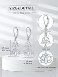 wholesale 925 Sterling Silver White Gold Plated Celtic Knot Lotus Moonstone Drop Earrings-0-4