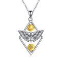 wholesale 925 Sterling Silver Butterfly Pendant With Sun And Moon Elements-0-0