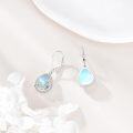 wholesale 925 Sterling Silver Teardrop Flower Moonstone Hypoallergenic Leverback Dangle Earrings for Women Gifts-0-4