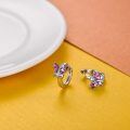 wholesale 925 Sterling Silver Butterfly Earrings Wholesale With Blue And Clear Crystals-0-14