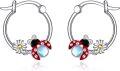 wholesale 925 Sterling Silver Ladybug Daisy Flower Stud Earrings for Girls and Women Gift Boxed 3 Colors Available-0-0