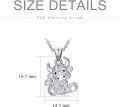 wholesale Sterling Silver Highland Cow Heart Pendant Necklace for Women - Cute Cow Charm, Adjustable Chain, Gift for Her, S925-0-4