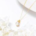 wholesale 14K Gold Pearl Triquetra Pendant Necklace for Women-0-2