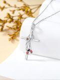 wholesale Infinity Cross Necklace For Women 925 Sterling Silver Cross Animal Necklace Religious Pendant Christian Jewelry Birthday Christmas Gifts For Women -0-2