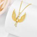 wholesale Gold 925 Sterling Silver Pegasus Winged Horse Charm Pendant Necklace 24 Chain-0-2