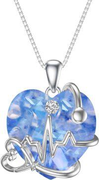 wholesale TOUPOP Christmas Gift For Nurse Stethoscope Necklaces For Nurse Practitioner Gifts For Wife Sister Friend Stethoscope Necklaces For Nurse Doctor Graduation Gifts For Nurse Birthstone Jewelry -undefined