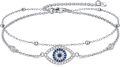 wholesale 925 Sterling Silver Evil Eye Infinity Heart Celtic Ankle Anklet with Blue Stones and Cubic Zirconia Gifts for Women-0-0
