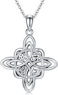 wholesale 925 Sterling Silver Pentagram Pendant Necklace Witch Jewelry Halloween Birthday Gift for Girlfriend Mother-A-Witches Knot