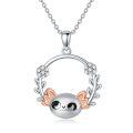 wholesale 925 Sterling Silver Cute Axolotl Pendant Necklace Rose Gold Wings Zircon Flower Wreath For Women-0-0