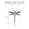 wholesale 925 Sterling Silver Dragonfly Urn Pendant Necklace Turquoise Stone Oxidized Memorial Jewelry-0-68