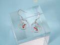wholesale 925 Sterling Silver Frog on Mushroom Heart-Shaped Drop Earrings - Hypoallergenic  for Her-0-3
