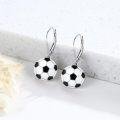 wholesale 925 Sterling Silver Soccer Ball Shape Drop Earrings for Women and Girls-0-1