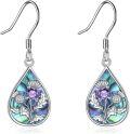 wholesale 925 Sterling Silver Mushroom/Dandelion/Scottish Thistle Abalone Shell Dangle Earrings s for Women-0-0