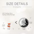 wholesale 925 Sterling Silver Orange Fox Stud Earrings - Adorable Cartoon Style Animal Jewelry for Girls and Women-0-4