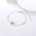wholesale 925 Sterling Silver Blue Crystal Turtle Charm Anklet for Women Beach -0-3