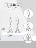 wholesale 925 Sterling Silver Celtic Knot Drop Earrings with Leverback Hooks for Women-0-1