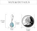 wholesale 925 Sterling Silver Larimar Teardrop Earrings 12.4x8.3mm Icy Blue Sea Wave Pattern Hypoallergenic for Sensitive Skin USA Age 13+-0-4