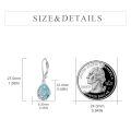 wholesale 925 Sterling Silver Teardrop Earrings With Aqua Swirl Design-0-4