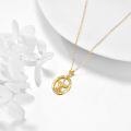 wholesale 14k Gold Saint Michael Protect Us Winged Angel Oval Pendant Necklace-0-2