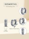 wholesale 925 Sterling Silver Viking Skull & Chain Design Huggie Hoops - Vintage Style  for Him Her Kids-0-1