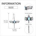 wholesale 925 Sterling Silver Turquoise Dragonfly Drop Earrings for Women-0-3