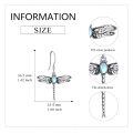 wholesale 925 Sterling Silver Turquoise Dragonfly Drop Earrings for Women-0-3