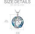 wholesale Sterling Silver Crystal Tree of Life Initial Necklace Mother s Day Gift - Rhodium Plated-0-125