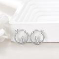 wholesale 925 Sterling Silver Wolf Howl Hoop Earrings for Sensitive Ears-0-4