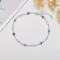 TOUPOP 925 Sterling Silver Natural Stone Ankle Bracelet-0-3